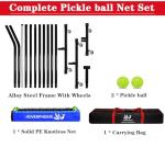 Hoverphenix Portable Pickleball Net with Wheels, 22FT Regulation Size Pickle Ball Net with Pickleballs, Carry Bag for Home, Driveway, Backyard, Indoor or Outdoor