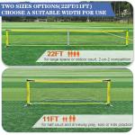 Portable Pickleball Net, Regulation Size 22FT and 11FT Half Court Size 2-in-1 Pickle Ball Net with 2 Pickleballs and Carry Bag for Driveway, Backyard, Street, Weather Resistance Steady Steel Frame