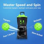 PP-Smart Pro Pickleball Machine – Portable Launcher with 100+ Ball Capacity, 5–7H Battery, App & Remote, 20–70 mph,1.6–6s/Ball,10 Modes, 20 Landing Points, for Intermediate to Advanced Players (Black)