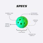 PBF Mini Pickleball Training Aids for Drills, Paddle Control, Warm Up, Focus, Green