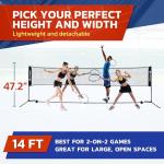 Outdoor Cruiser Portable Sports Net - Indoor and Outdoor for Badminton, Pickleball, Tennis, Soccer Tennis, and Volleyball, Adjustable Height (38-61 Inches), Durable Nylon and Rust-Resistant Steel Pole