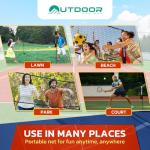 Outdoor Cruiser Portable Sports Net - Indoor and Outdoor for Badminton, Pickleball, Tennis, Soccer Tennis, and Volleyball, Adjustable Height (38-61 Inches), Durable Nylon and Rust-Resistant Steel Pole
