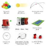 PUSUN PP-Smart-Multi-Functional Smart Pickleball Serving Machine - APP Controlled, 80+ Ball Capacity, 20-120km/h Speed Adjustment, 4-6 Hours Battery Life, Ideal for Training and Matches (Red)