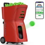 PUSUN PP-Smart-Multi-Functional Smart Pickleball Serving Machine - APP Controlled, 80+ Ball Capacity, 20-120km/h Speed Adjustment, 4-6 Hours Battery Life, Ideal for Training and Matches (Red)