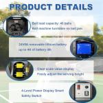 aromaoveite Portable Pickleball Launcher - Adjustable Speed/Height/Frequency, Practice Ball Launcher, App/Remote Control, 40-Ball Capacity, 4-Hour Battery Life, Multi-Mode Pickleball Training Device