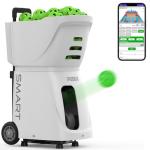 PUSUN PP SMART Pickleball Machine – Automatic Pickleball Launcher with APP & Remote, 80+Ball Capacity, Adjustable Speed, Spin & Frequency, 4–6Hr Battery for Indoor & Outdoor Training (White)