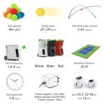 PUSUN PP-SMART--【Smart Pickleball Machine】80+ Ball Capacity | 4-6 Hours Battery Life | Speed 20-120km/h | 20 Landing Points | 12 Fixed Modes | APP Control | Ideal for Training/Teaching/Matches (White)