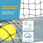 Pickleball Net with Wheels, Portable 2-in-1 Pickle Ball Net with Ball Collector,22FT Regulation Size & 11FT Half Court Size, Carry Bag, Steady Metal Frame for Outdoor Indoor Driveway (Black&Yellow)