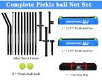 Portable Pickleball Net, Regulation Size 22FT and 11FT Half Court 2-in-1 Pickle Ball Net with 2 Pickleballs and Carry Bag for Driveway, Backyard, Street, Weather Resistance Steady Steel Frame