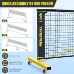 Pickleball Set Net with 4 Paddles, 6FT/11FT/22FT Portable 3-in-1 Pickle Ball Net with Carry Bag, Pickleballs, Designed for All Weather Conditions (3-in-1 Pickleball net with Rackets)
