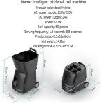 GJOPU Pickleball Ball Machine, Automatic Ball Launcher, 20 Drop-in Programming, 80 Large Capacity (Not Included), Serve Frequency: 1.8 Seconds-8.8 Seconds, for Training Players