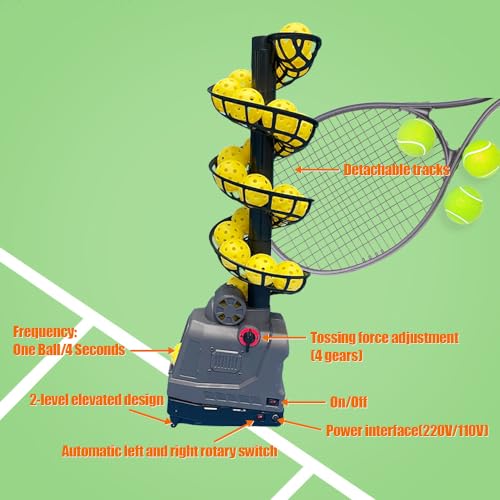 Portable Adjustable Pickleball Machine with Auto Swing