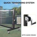 Pro Pickleball Net with Wheels, Hand Crank Tension System, 22ft Tournament IFP Regulation Size, Heavy Duty Frame, Anti-Sag, Locking Wheels, Perfect for Outdoor Court & Indoor Gym