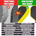 Fjalljós Pickleball Paddle Edge Guard & Weighted Training Aid to Boost Swing Power & Protect Your Paddle (Black,23mm)