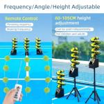 LURECAQING Pickleball Machine, Adjustable Speed & Angles, Pickleball Launcher with Auto Swing Base, Powered by Batteries/AC Power, for All-Level Training(with Remote Control) Upgradedversion