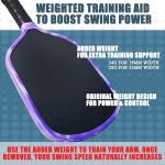 Fjalljós Pickleball Paddle Edge Guard & Weighted Training Aid to Boost Swing Power & Protect Your Paddle (Purple,23mm)