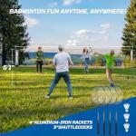 Haokelball Badminton Volleyball Pickleball Net Set, 22FT Portable All-in-One Nets System for Outdoor Beach Indoor with Adjustable Height, Includes Balls Rackets Pump Carry Bag