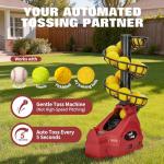 Furlihong 698TPCBH 4-in-1 Toss Machine for Baseball Tennis Pickleball and Cricket, Adjustable Height and Distance, Multi-Sport Training for Family and School Use