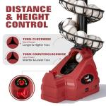 Furlihong 698TPCBH 4-in-1 Toss Machine for Baseball Tennis Pickleball and Cricket, Adjustable Height and Distance, Multi-Sport Training for Family and School Use