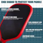 Fjalljós Pickleball Paddle Edge Guard & Weighted Training Aid to Boost Swing Power & Protect Your Paddle (Red,23mm)