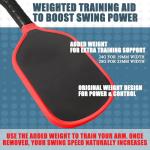 Fjalljós Pickleball Paddle Edge Guard & Weighted Training Aid to Boost Swing Power & Protect Your Paddle (Red,23mm)