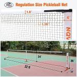NQV Pickleball Net,22ft Full Court Size Regulation Pickleball Net Portable Outdoor Backyard Driveway Indoor+Weather Resistant Metal Frame Stand+4 Pickleballs+ Duffle Bag+ Chalks