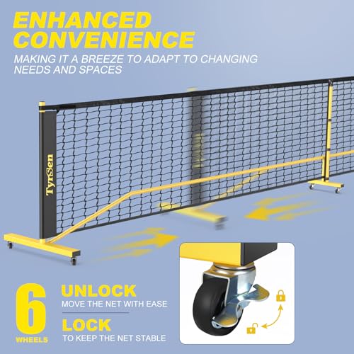Portable 22FT Pickleball Net on Wheels