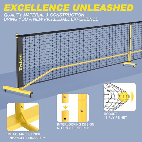 Portable 22FT Pickleball Net on Wheels