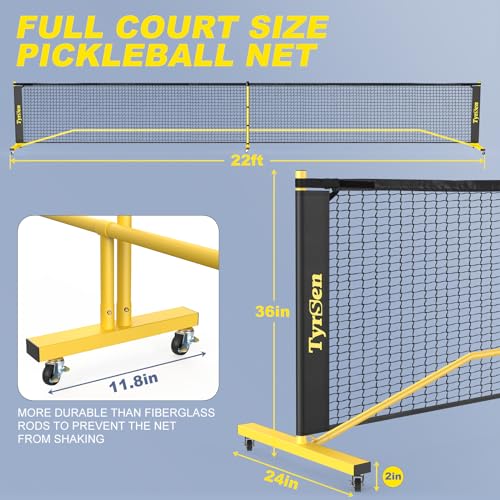 Portable 22FT Pickleball Net on Wheels