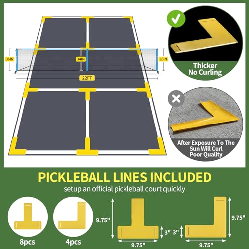 Portable Pickleball Net System with USAPA Regulation Size