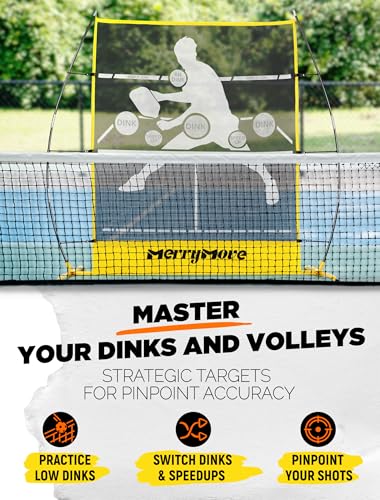 MerryMove Pickleball Practice Rebounder for Training: Portable Pickleball Rebounder Board and Mini Pickleball Net Indoor Outdoor - 2 in 1 Pickleball Trainer