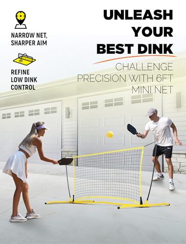 MerryMove Pickleball Practice Rebounder for Training: Portable Pickleball Rebounder Board and Mini Pickleball Net Indoor Outdoor - 2 in 1 Pickleball Trainer