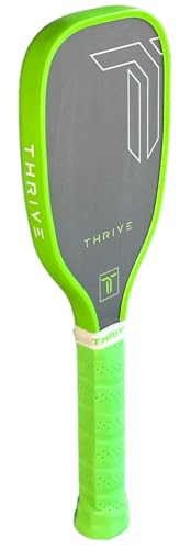 Thrive Pickleball Training Paddle Kit - Includes NEON Green Trainer Paddle, 3 Fast Hands Mini Pickleballs & Paddle Eraser - T-700 Carbon Fiber, Extra Long Handle, 16mm Core