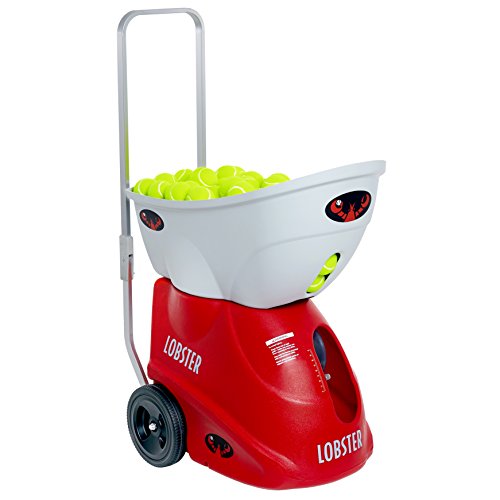 Lobster Sports – Elite Liberty Battery Operated Tennis Ball Machine – Lightweight – Large Wheels - Full-Featured Tennis Ball Thrower – Oscillation – Spin – 2-4 hr Runtime – Charger Included