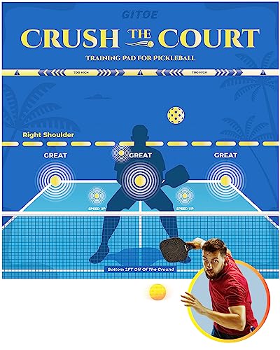 GITOE Pickleball Practice Rebounder, Beginner-Friendly Pickleball Training Pad Equipment to Quickly Improve Your Forehands, Dink Shots and Volleys (Single)