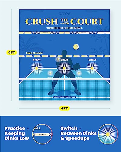 GITOE Pickleball Practice Rebounder, Beginner-Friendly Pickleball Training Pad Equipment to Quickly Improve Your Forehands, Dink Shots and Volleys (Single)