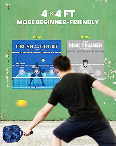 GITOE Pickleball Practice Rebounder, Beginner-Friendly Pickleball Training Pad Equipment to Quickly Improve Your Forehands, Dink Shots and Volleys (Single)