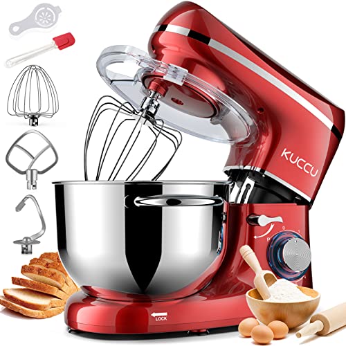 KUCCU 6.5 Qt Stand Food Mixer in Red