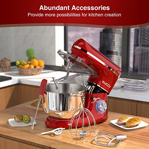 KUCCU 6.5 Qt Stand Food Mixer in Red