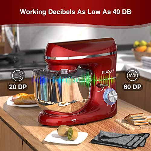 KUCCU 6.5 Qt Stand Food Mixer in Red