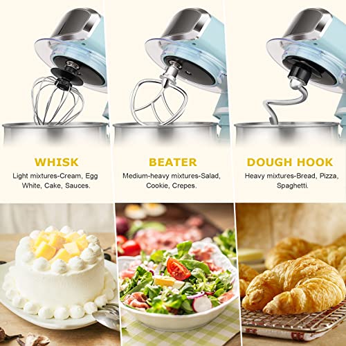 Small Stand Mixer with 6 Speeds and Attachments
