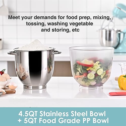 Stand Mixer with 2 Bowls, 10 Speeds, Attachments