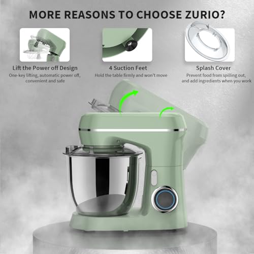 Green Stand Mixer with 5.5 QT Stainless Bowl