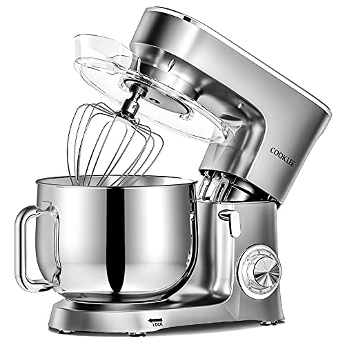 COOKLEE 9.5 Qt. Electric Stand Mixer, 660W Silver