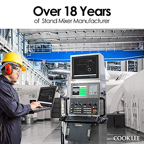 COOKLEE 9.5 Qt. Electric Stand Mixer, 660W Silver