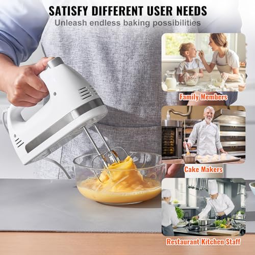 VEVOR Electric Hand Mixer with Turbo Boost & Storage Case