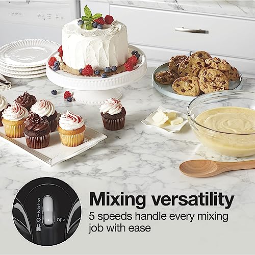 Compact Proctor Silex 5-Speed Hand Mixer, 215W Black