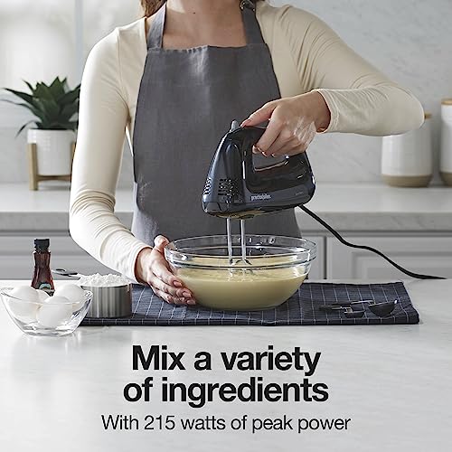 Compact Proctor Silex 5-Speed Hand Mixer, 215W Black