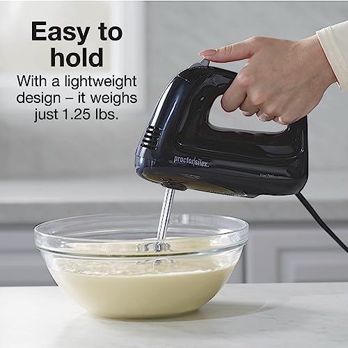 Compact Proctor Silex 5-Speed Hand Mixer, 215W Black
