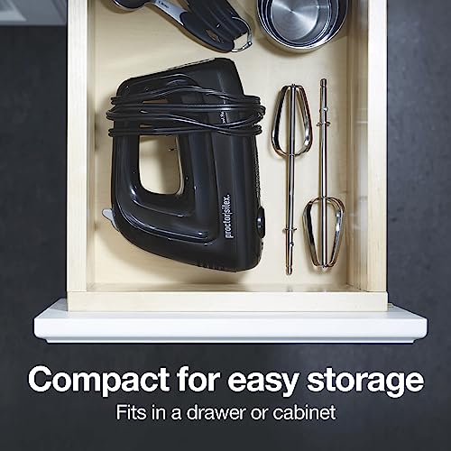 Compact Proctor Silex 5-Speed Hand Mixer, 215W Black